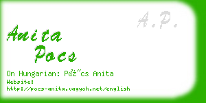 anita pocs business card